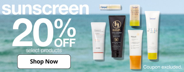 sunscreen | 20% OFF select products | Shop Now | Coupon excluded.