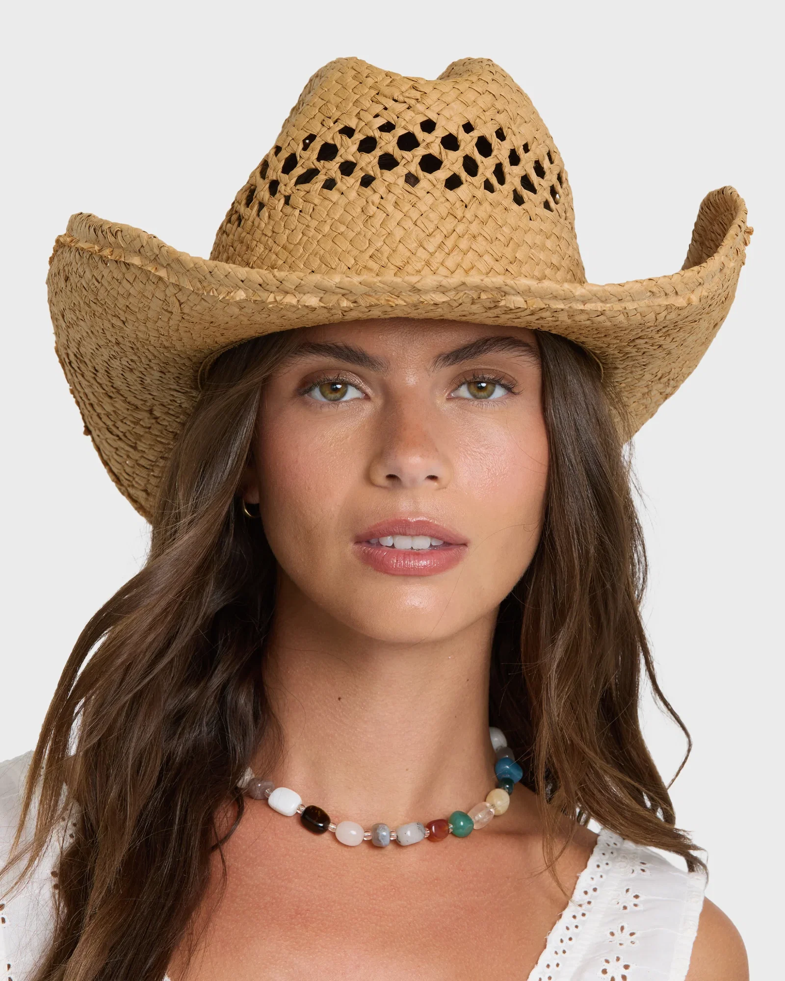 Image of Wild Waves Wide Brim Straw Hat - Natural
