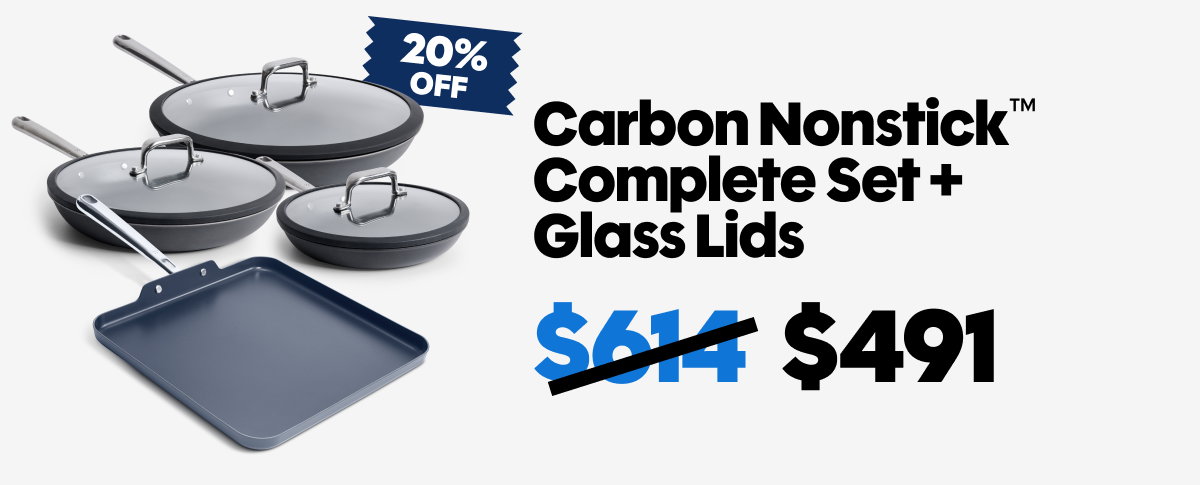 Carbon nonstick complete set + glass lids