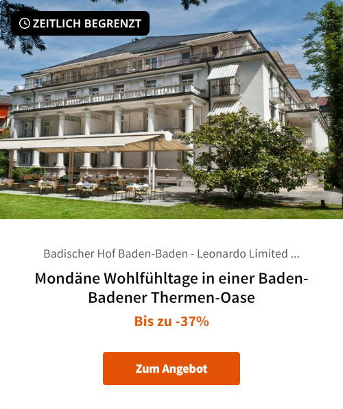 Mondäne Wohlfühltage in einer Baden-Badener Thermen-Oase