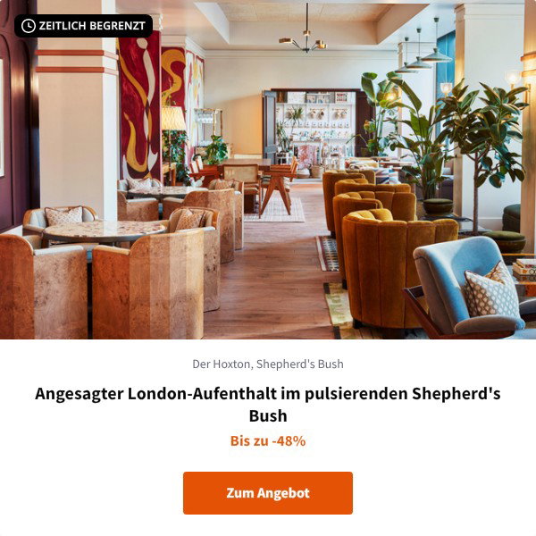 Angesagter London-Aufenthalt im pulsierenden Shepherd's Bush