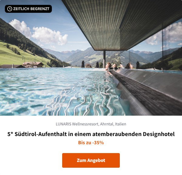 5* Südtirol-Aufenthalt in einem atemberaubenden Designhotel