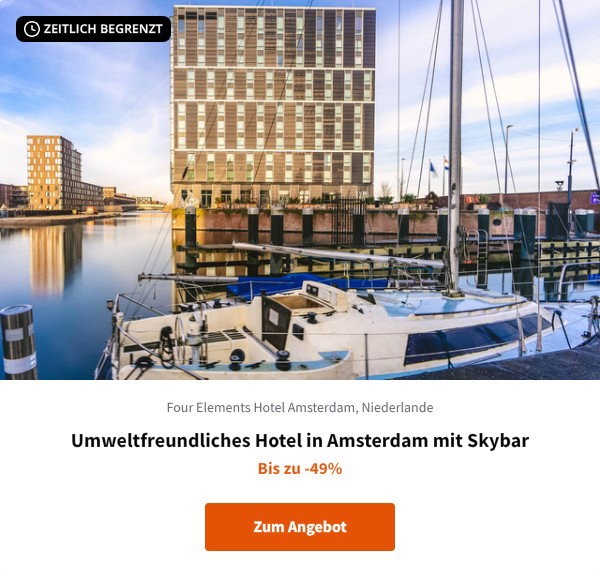 Umweltfreundliches Hotel in Amsterdam mit Skybar
