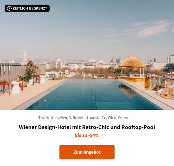 Wiener Design-Hotel mit Retro-Chic und Rooftop-Pool