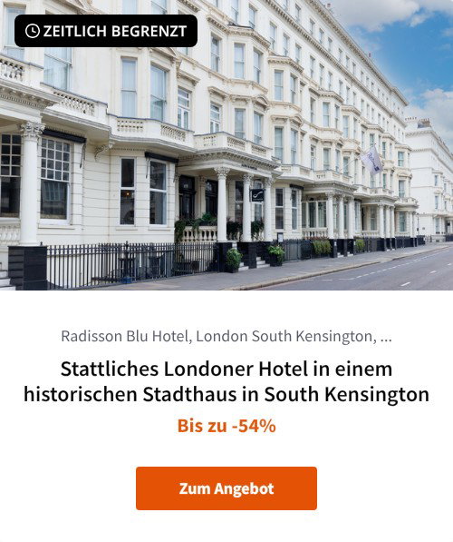 Stattliches Londoner Hotel in einem historischen Stadthaus in South Kensington