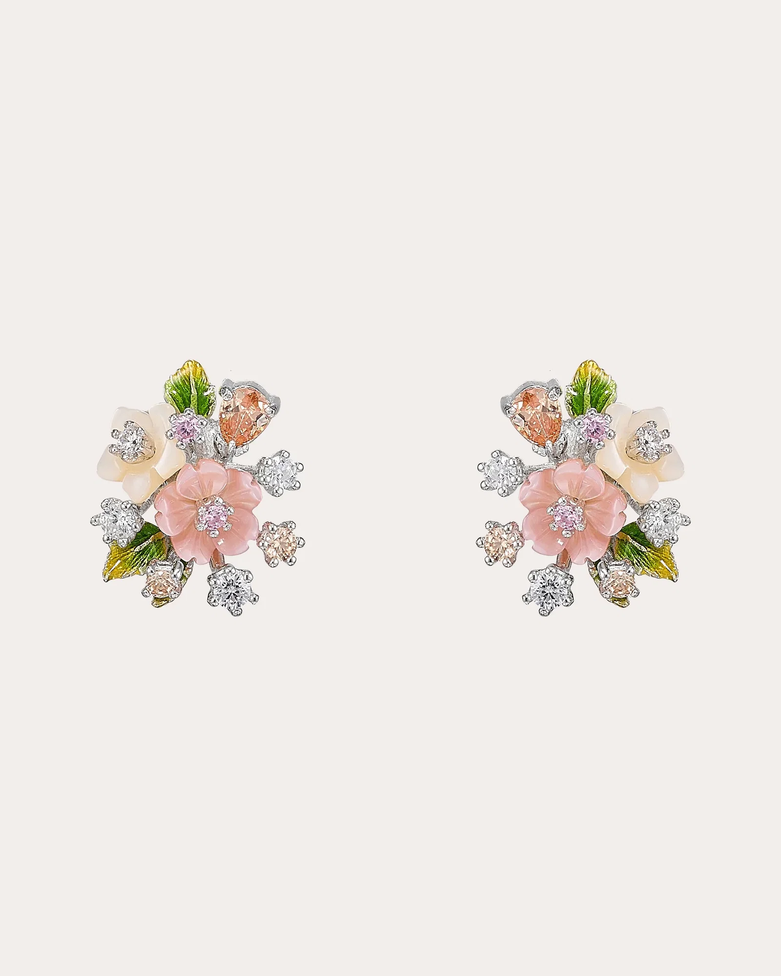 Diamond Mini Bouquet Stud Earrings