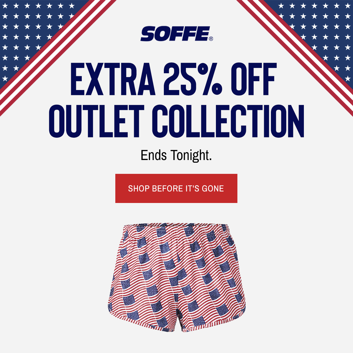Extra 25% Off  Outlet Collection Ends Tonight.