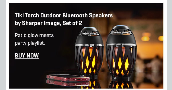 Tiki Torch Outdoor Bluetooth Speakers by Sharper Image (Set of 2)