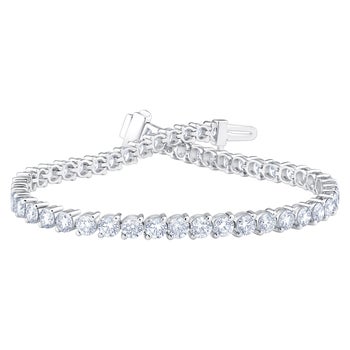 Round Brilliant 6.00 ctw Diamond 14kt White Gold Tennis Bracelet