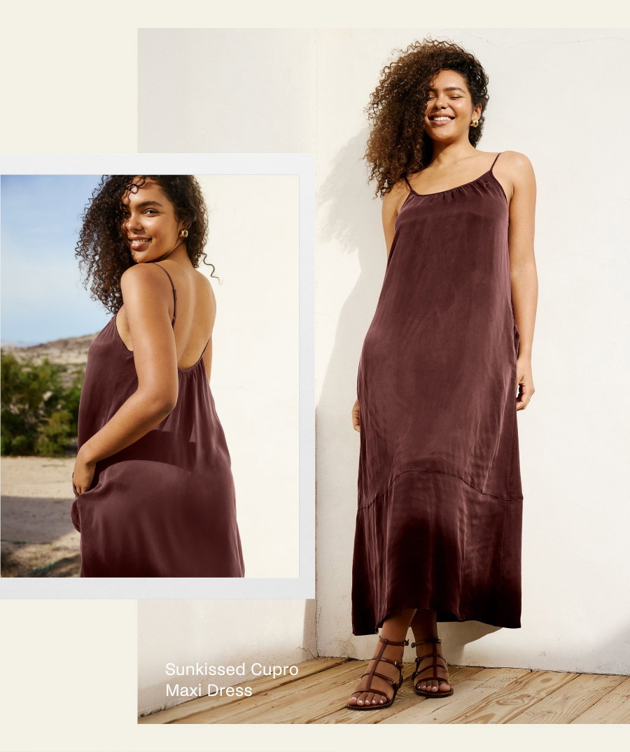 SunKissed Cupro Maxi Dress