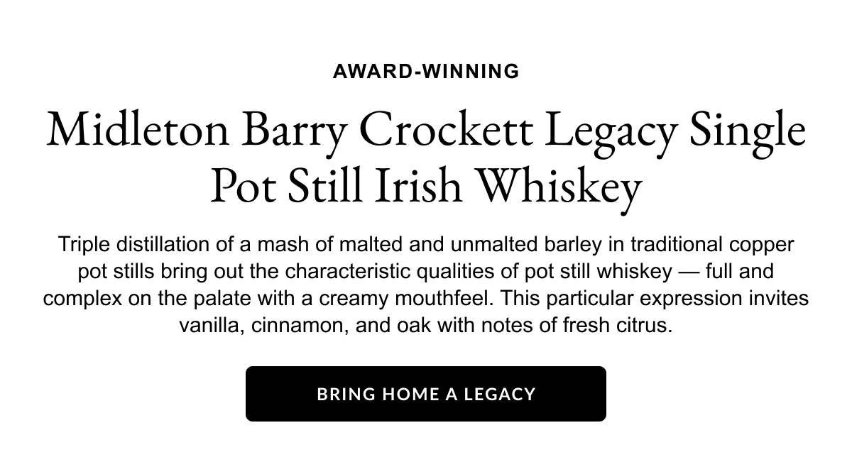 midleton barry crockett legacy single pot still irish whiskey