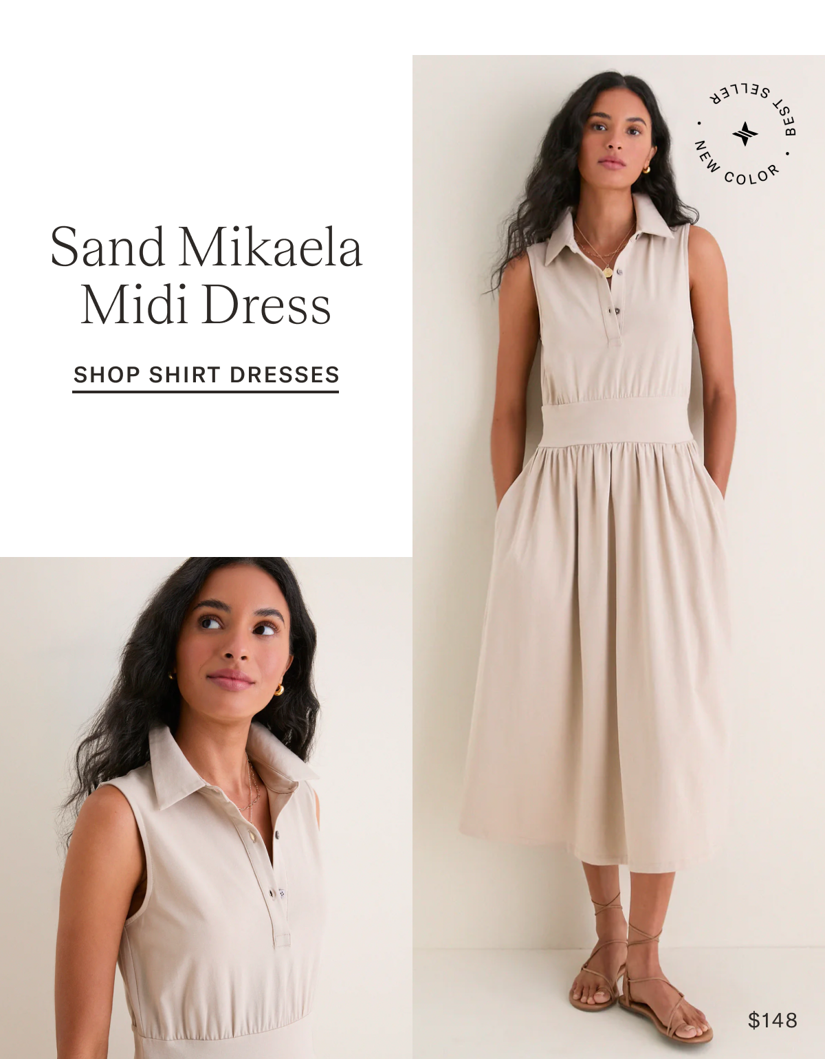 Sand Mikaela Midi Dress