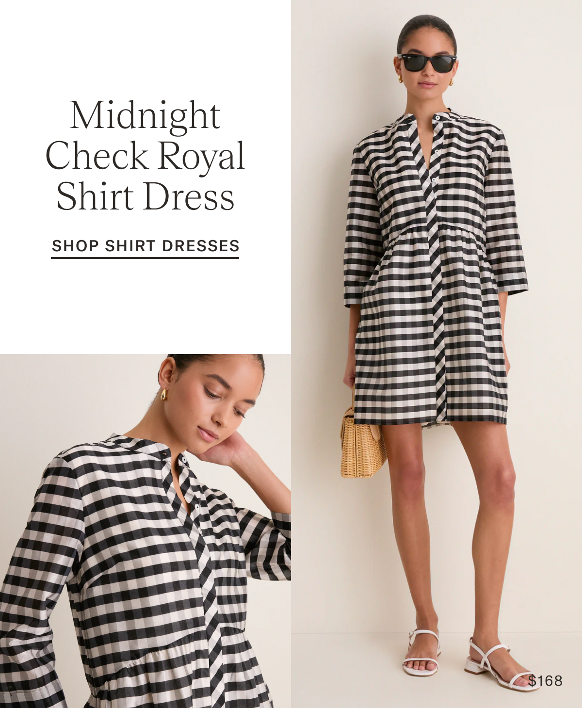 Midnight Check Royal Shirt Dress