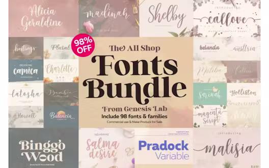 98 Modern Fonts Bundle | Extended License