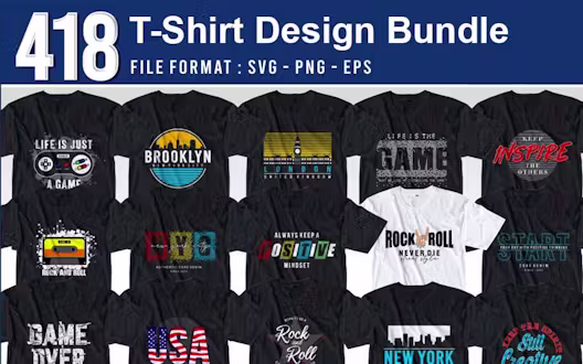 400+ Professional T-Shirt Design Bundle | Extended License
