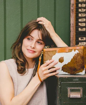 Diana Clutch in Brown Cow Print