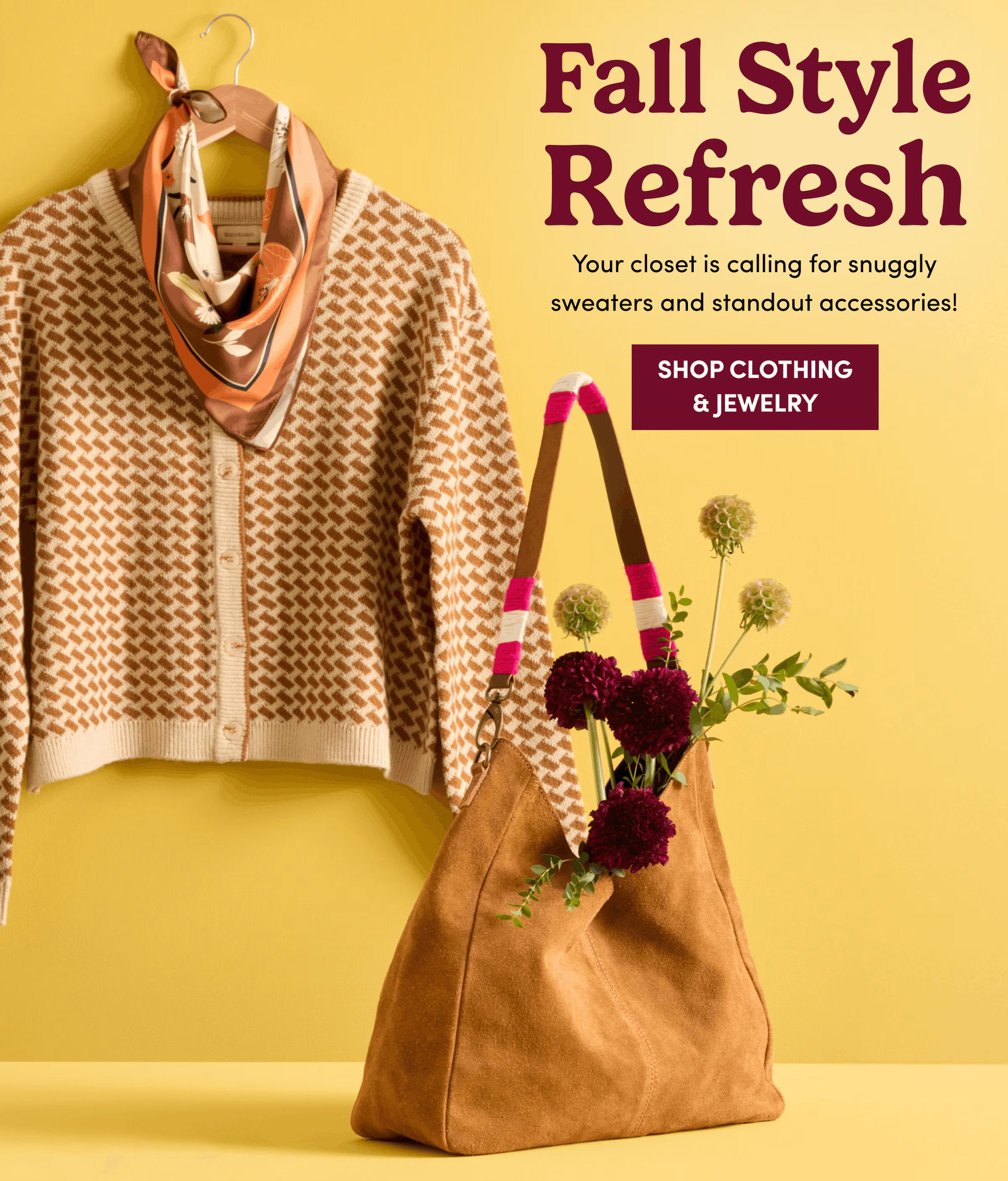 Fall Style Refresh | Your closet is calling for snuggly sweaters and standout accessories! | Shop Clothing & Jewelry