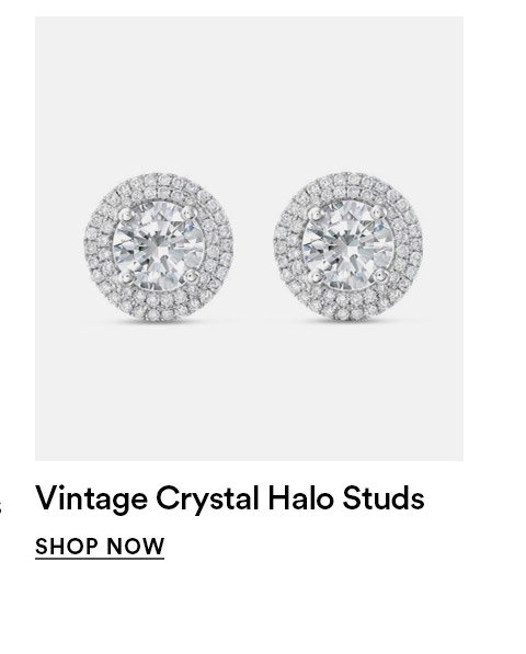 VINTAGE CRYSTAL HALO STUDS - SHOP NOW >