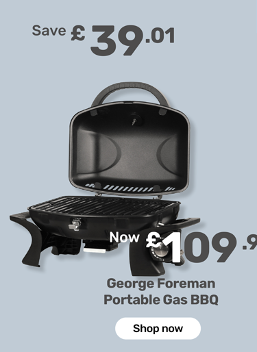 George Foreman Portable Gas BBQ, now £109.99