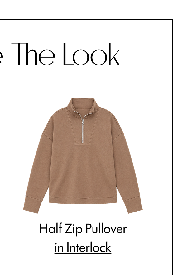 HALF ZIP PULLOVER IN INTERLOCK
