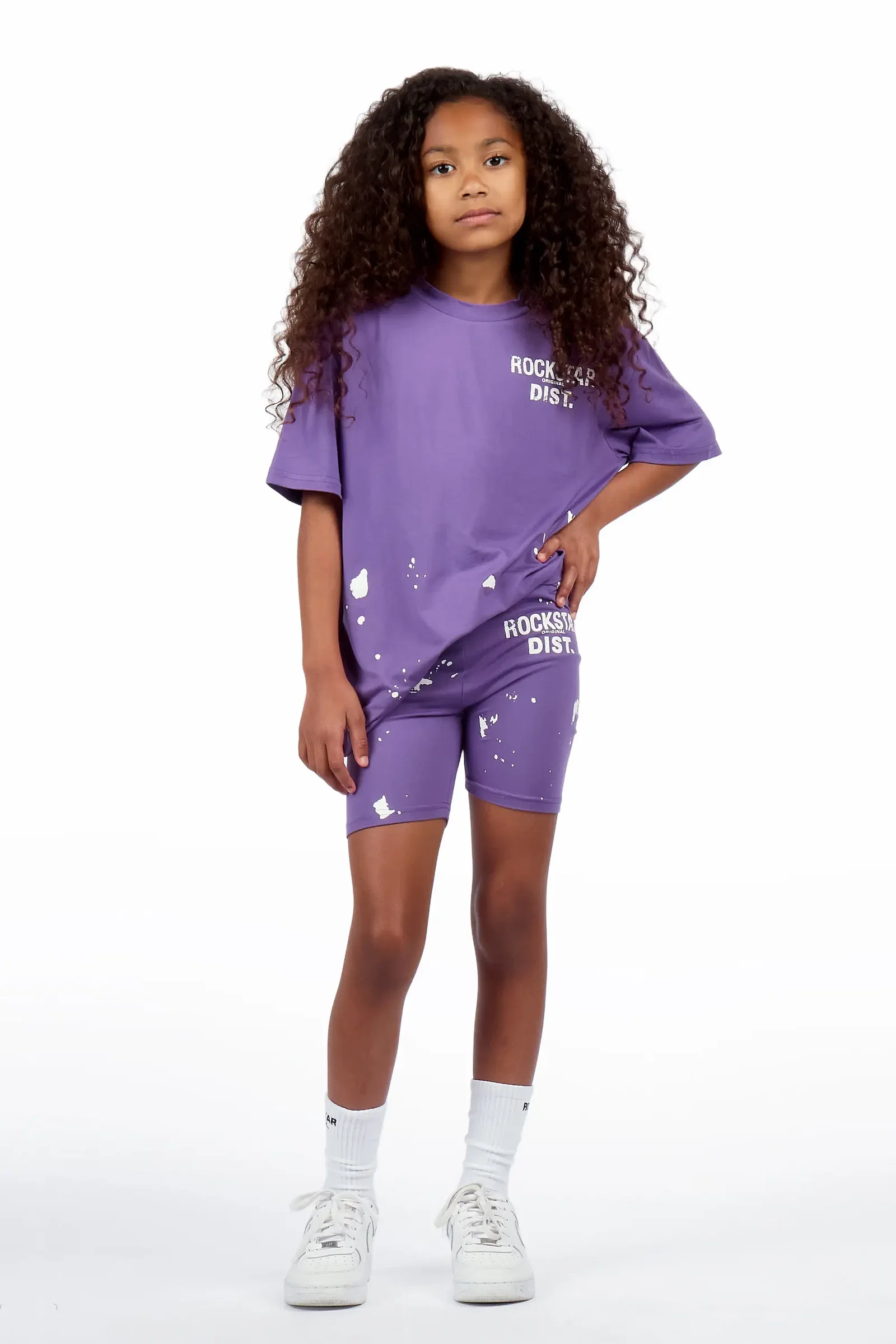 Image of Girls Purple Living For It Short Set