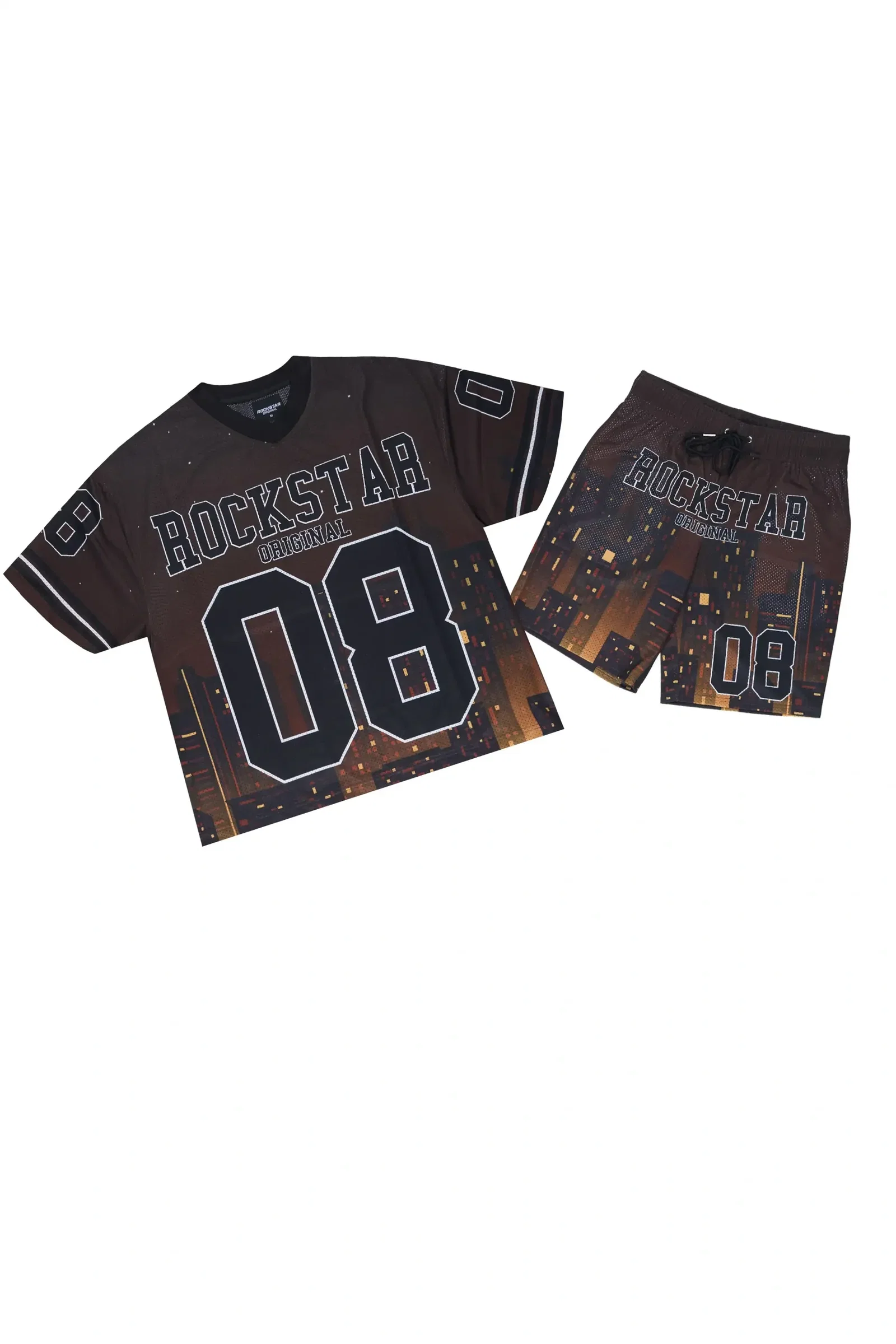 Image of Andres Brown T-Shirt Short Set