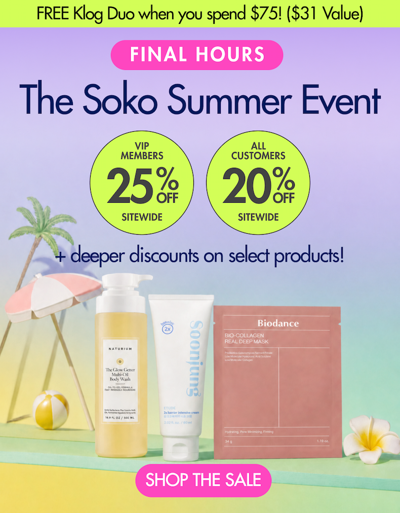 The Soko Summer Event get 20% OFF sitewide + deeper discounts on select products