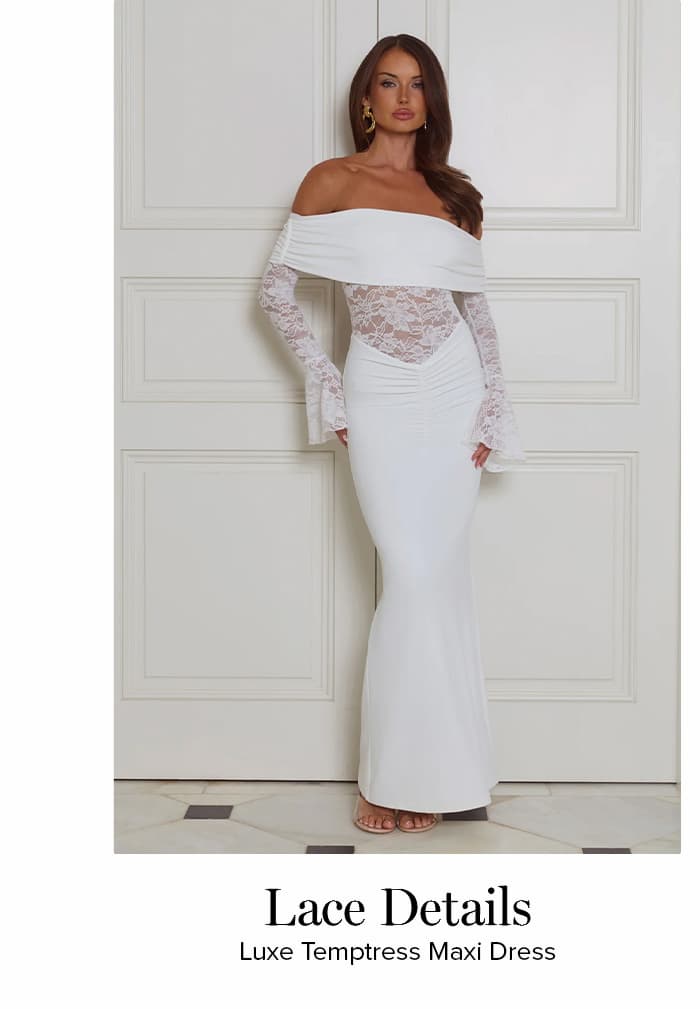 Luxe Temptress Off Shoulder Maxi Dress White