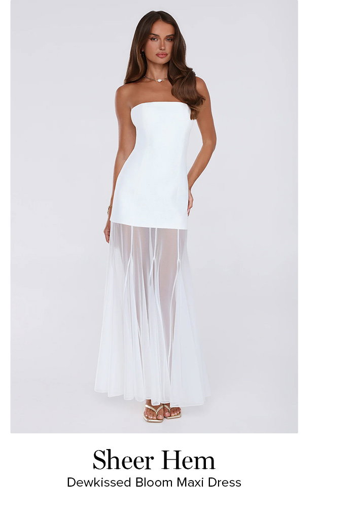 Dewkissed Bloom Strapless Maxi Dress White