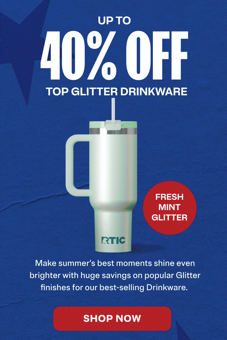 Up to 40% off top glitter drinkware