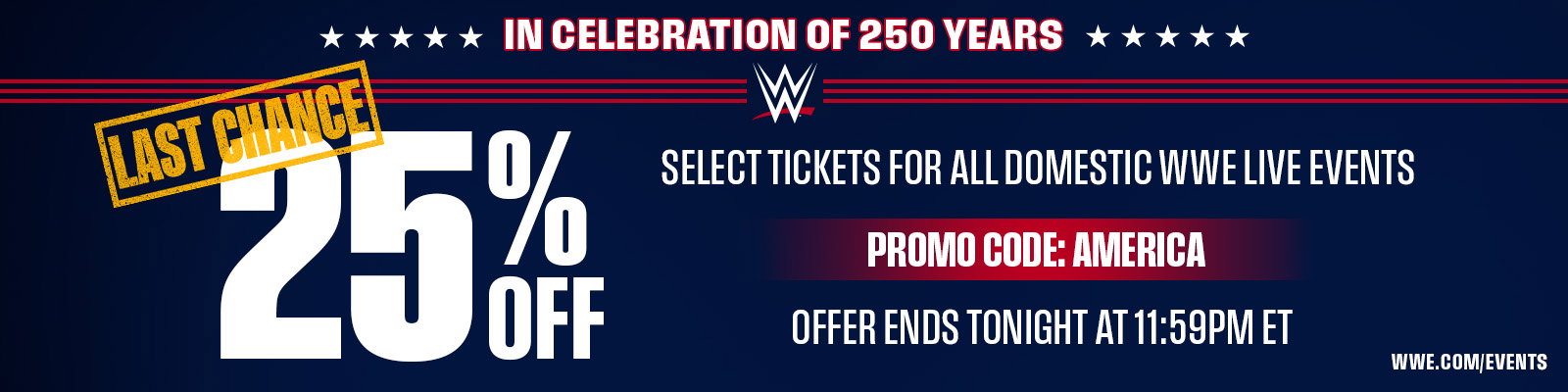250th Anniversary Ticket Offer - Last Chance