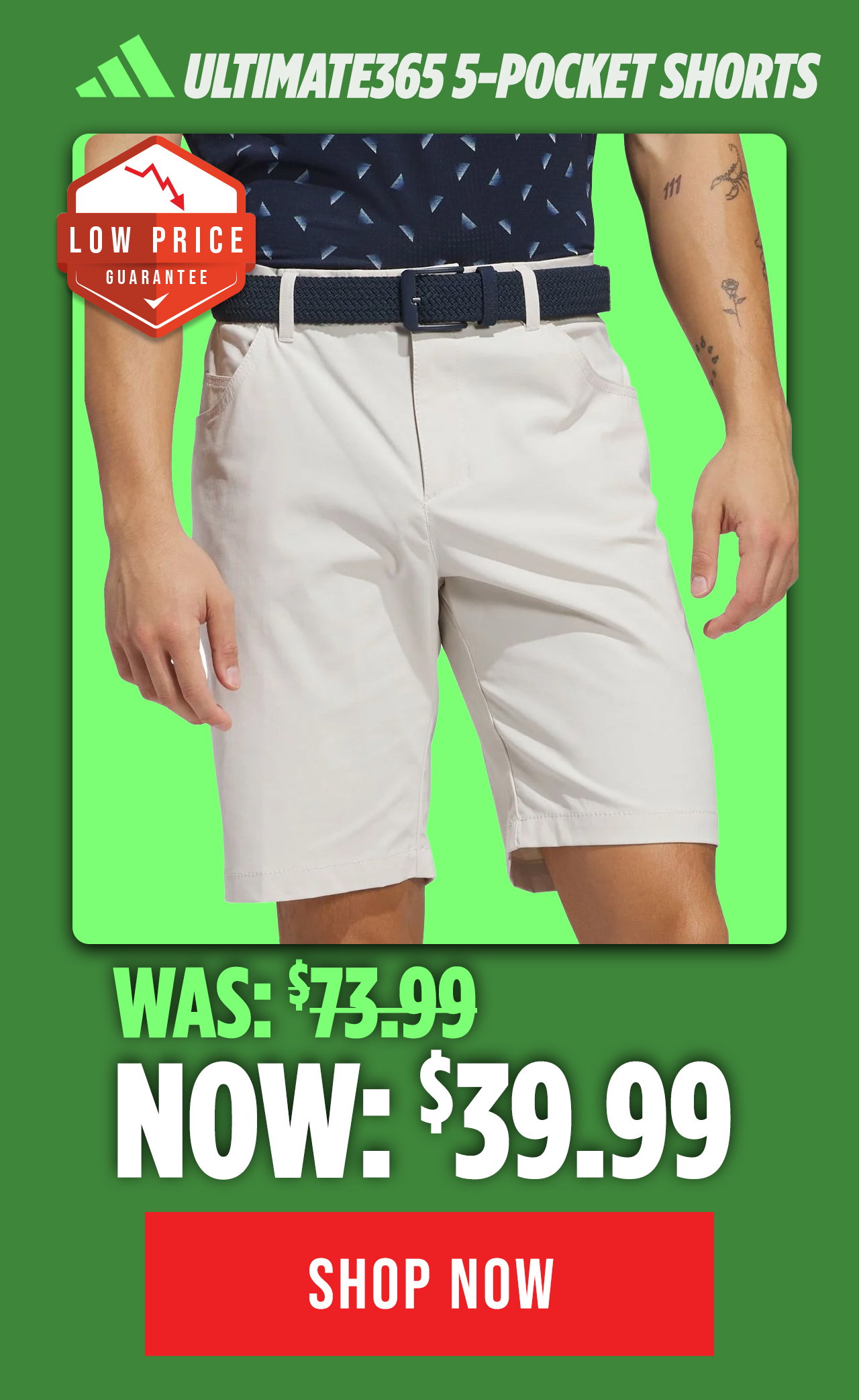 adidas Ultimate365 8.5 Inch Five-Pocket Golf Shorts - ON SALE