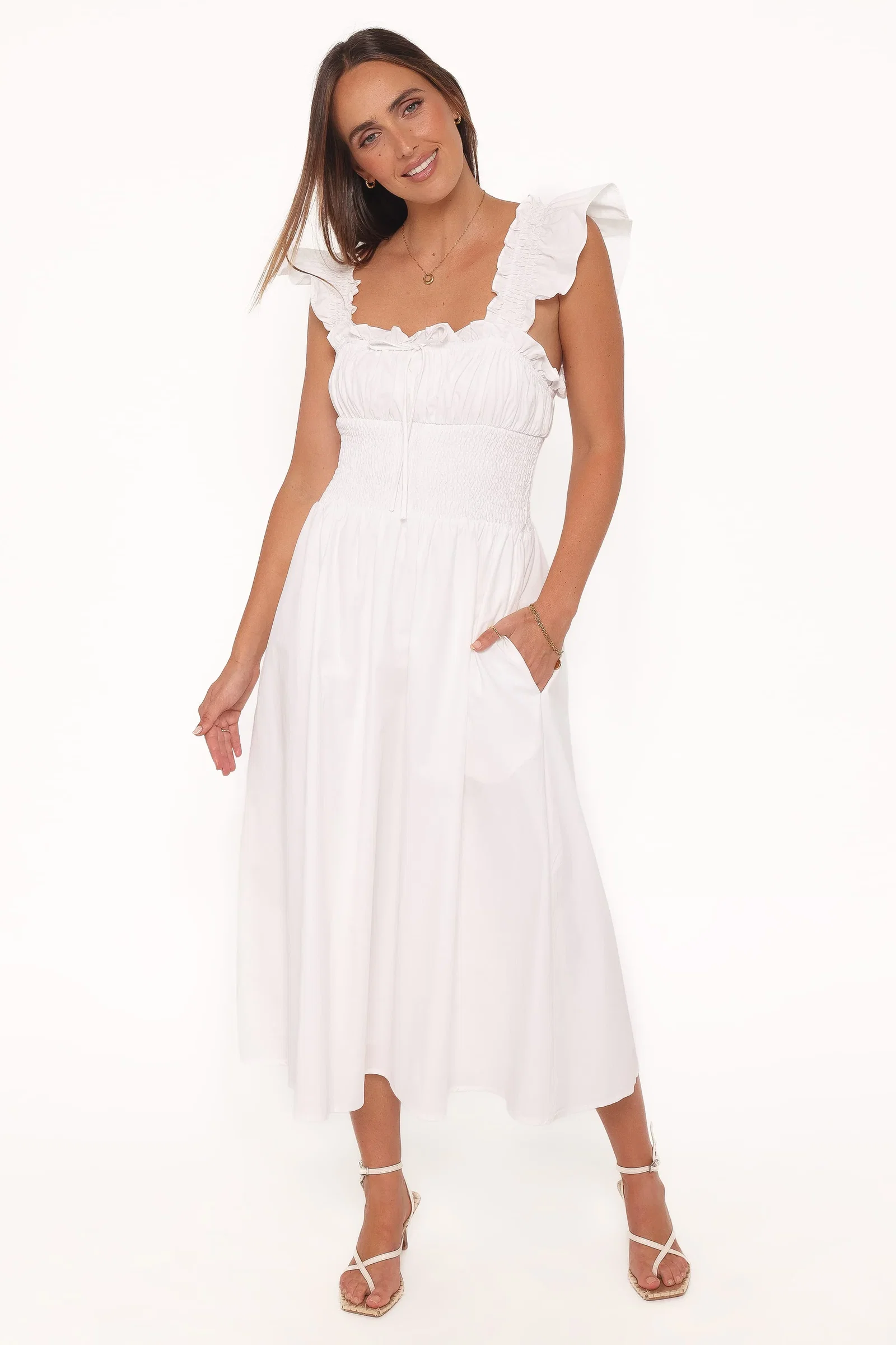 Image of Bronte Midi Dress - White