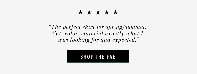 “This is the perfect skirt. It just goes with everything. I can dress it up or pair it with a  tee shirt and sandals.” / “The fit is timeless and the linen is  that wonderful soft and flowing type that  Velvet does so well.” / “The perfect skirt for spring/summer.  Cut , color , material exactly what I  was looking for and expected.”