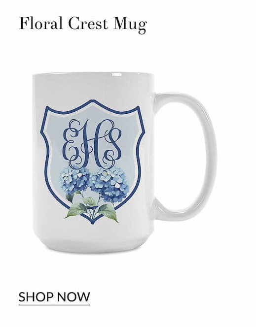 Floral crest mug
