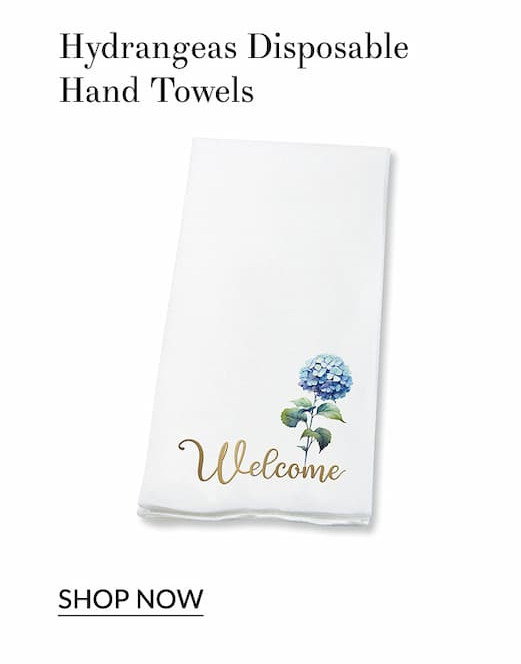 Hydrangeas disposable hand towels