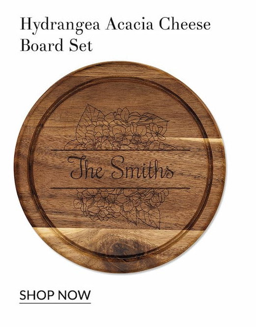 Hydrangea acacia cheese board set
