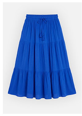 crinkle tiered skirt