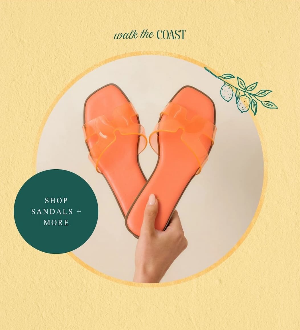 Walk the coast. Shop Sandals + More.