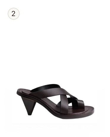 Phoebe Philo Strappy Cone Heel Sandal - Oxblood
