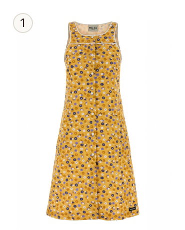 Miu Miu Floral-Print Cotton Dress - Yellow