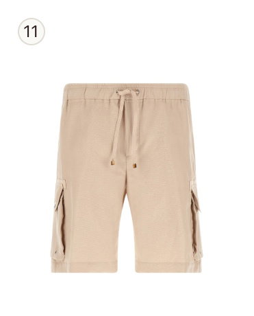 Brunello Cucinelli Linen and Cotton Bermuda Shorts - Beige