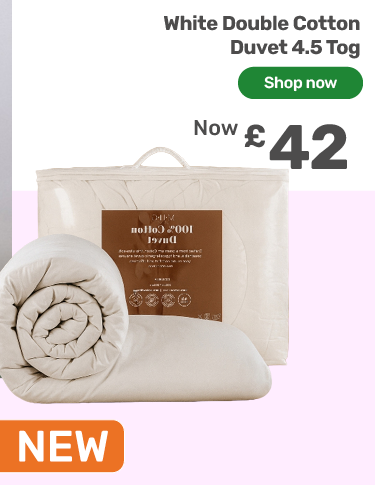 White Double Cotton Duvet 4.5 Tog. Now £42