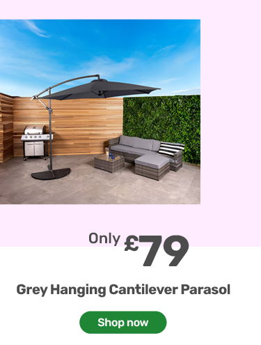 Grey Hanging Cantilever Parasol 3m. 10% off with code TAKE10