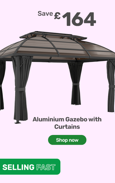 4 x 3m Aluminium Gazebo with Curtains. Save £164