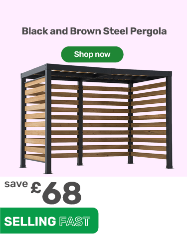 Black and Brown Steel Pergola 1.91 x 3.13m. Save £68