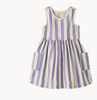 Sleeveless Playground Dress with Pockets | Purple Multi Stripe