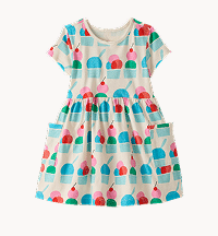 Playground Dress with Pockets | Ice Cream Sundaes on Ecru