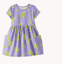 Playground Dress with Pockets | Neon Bananas on Purple