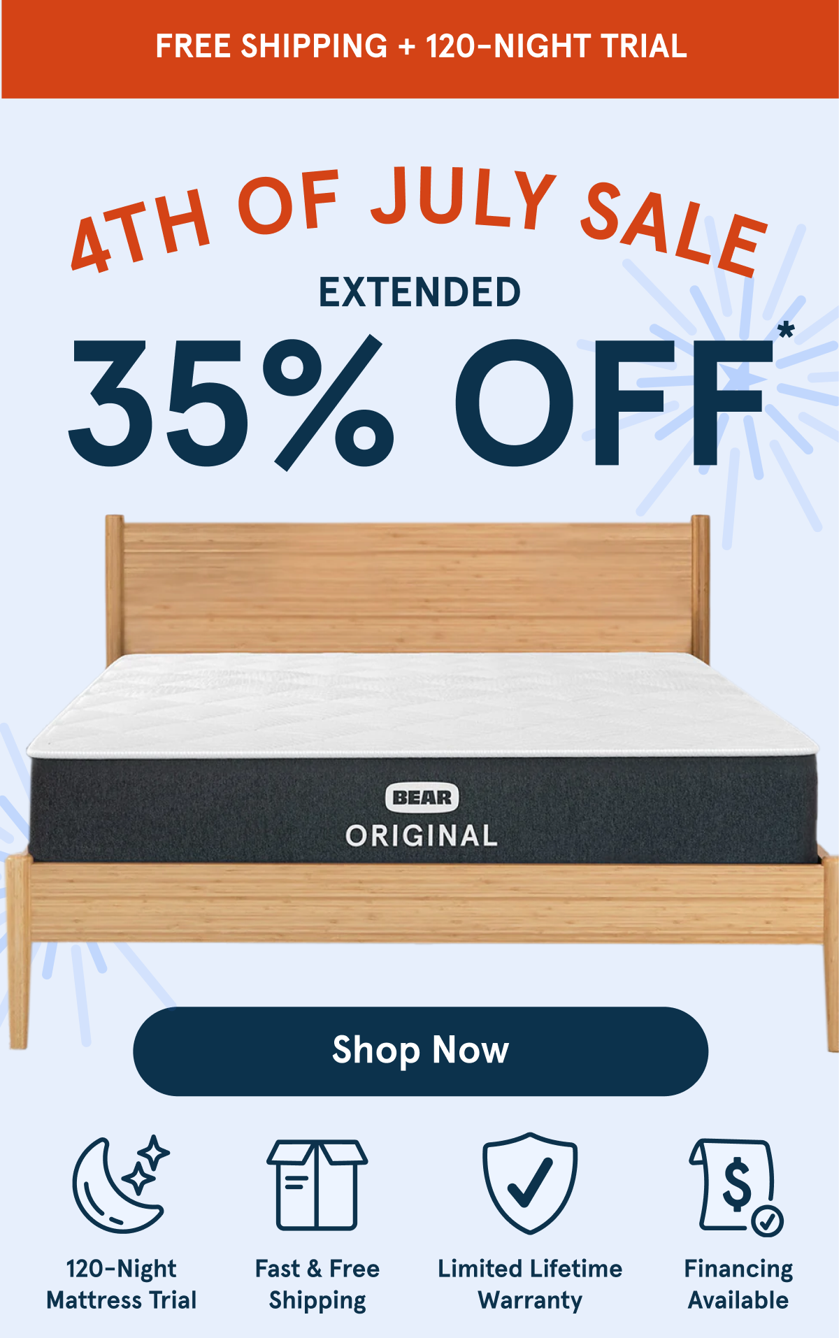4th of July Sale 35% Off